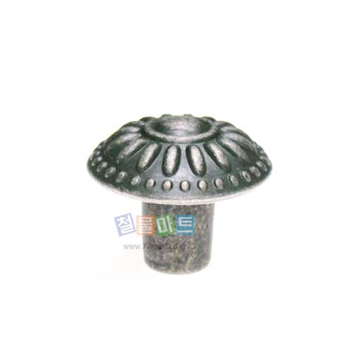 꾸밈닷컴 - 손잡이/도어락 ▼ > 가구손잡이 ▼ > 1구 꼭지손잡이 > 1구 꼭지손잡이 국화 석엔틱 (28mm)