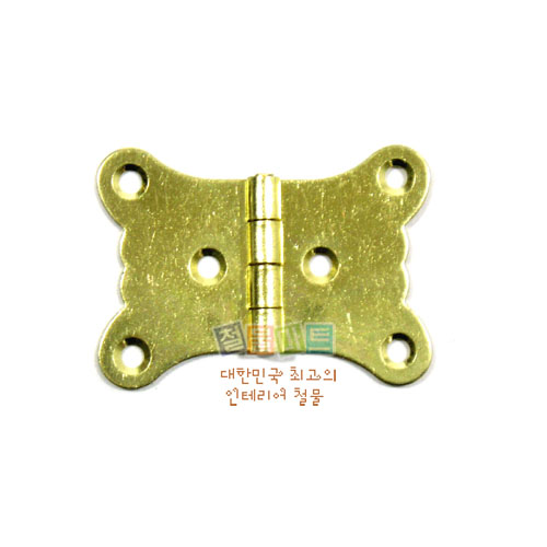 꾸밈닷컴 - 경첩/힌지 ▼ > 가구경첩/소품경첩 ▼ > 미니 소품경첩 > 미니 소품경첩 금색 (35x25mm) 낱개