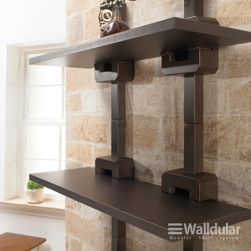 꾸밈닷컴 - 선반/무볼트랙/진열 ▼ > 선반대/선반상판 ▼ > 월듀라 선반 > 월듀라 인피나 월넛 선반 800 3세트