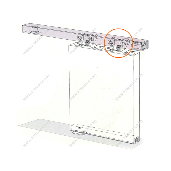 꾸밈닷컴 - 도어부속/슬라이딩도어 ▼ > 슬라이딩도어 ▼ > 롤러/호차 > 슬라이딩 도어부속 KSL-103 롤러 (낱개)