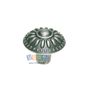 꾸밈닷컴 - 손잡이/도어락 ▼ > 가구손잡이 ▼ > 1구 꼭지손잡이 > 1구 꼭지손잡이 국화 석엔틱 (28mm)